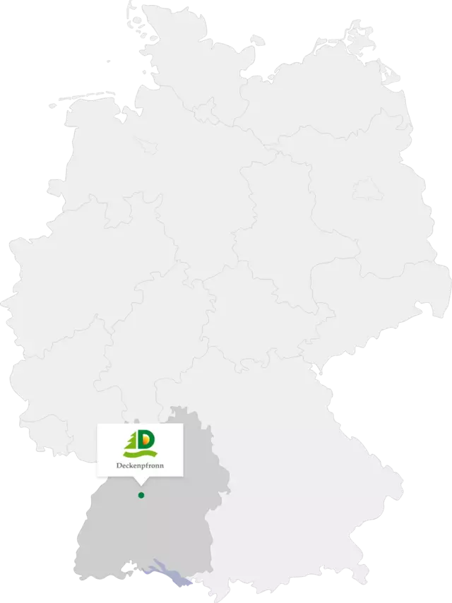 Deutschlandkarte mit Deckenpfronn